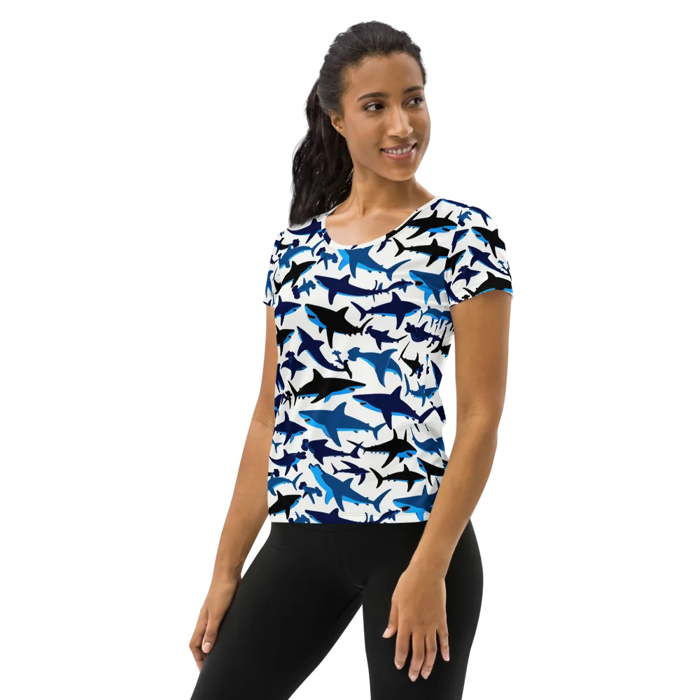 Abyssal School on Women's Athletic T-Shirt — Left