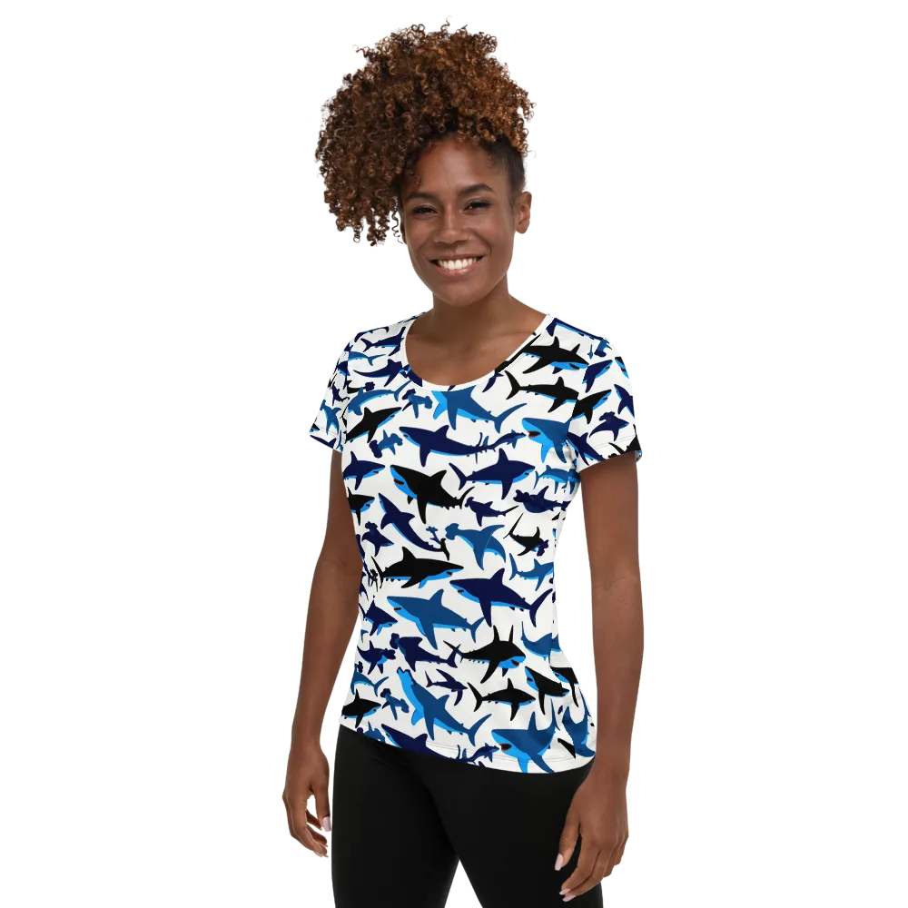 Abyssal School on Women's Athletic T-Shirt — Left