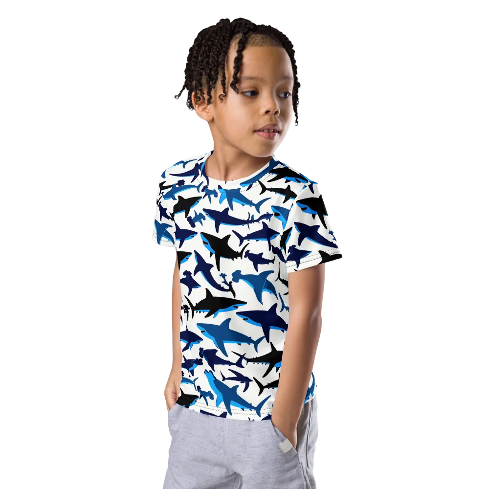 Abyssal School on Kids Crew Neck T-Shirt — Left Front
