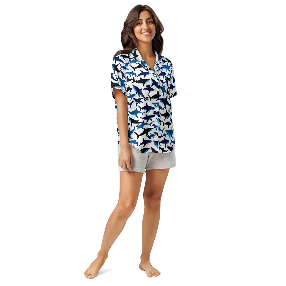 Abyssal School on Women's Short Sleeve Pajama Top — Front