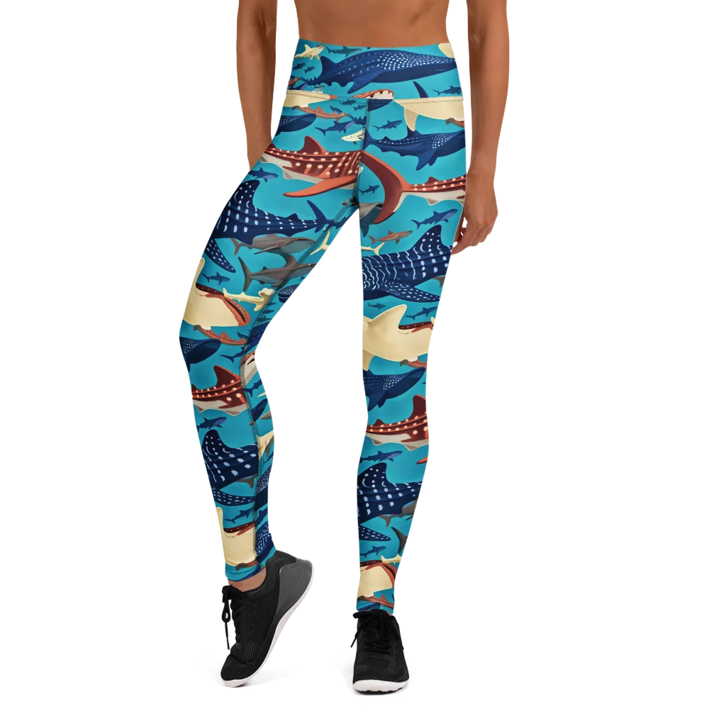 Azure Leviathan on Yoga Leggings — Front