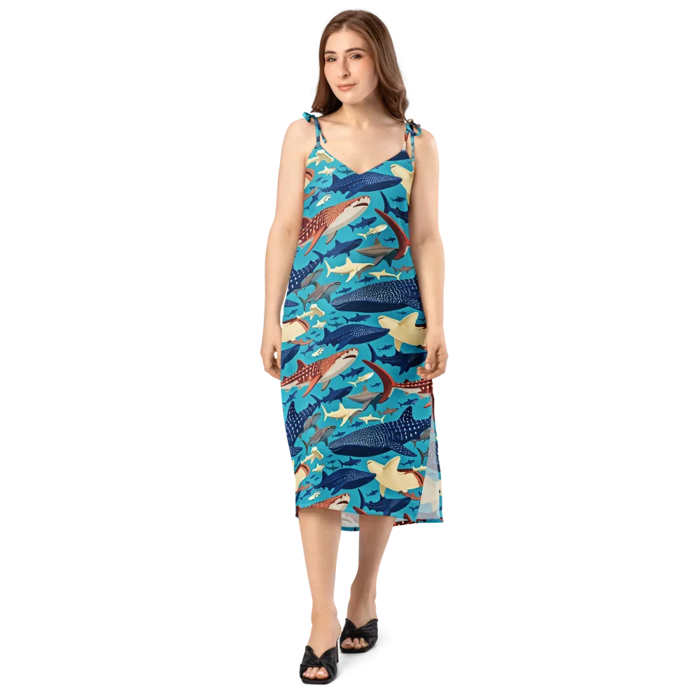 Azure Leviathan on Slip Dress — Front