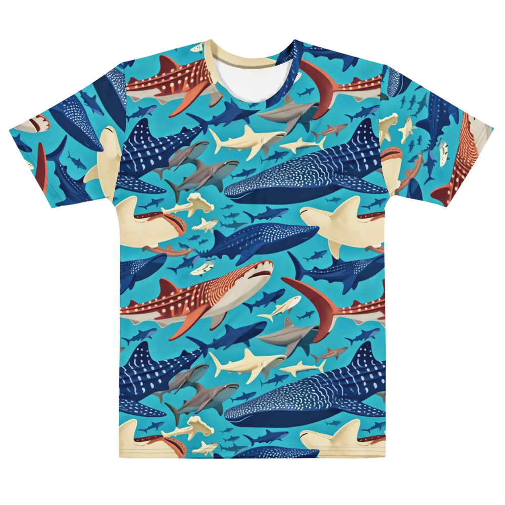 Azure Leviathan on Men's Cotton Crew Neck T-Shirt — Front
