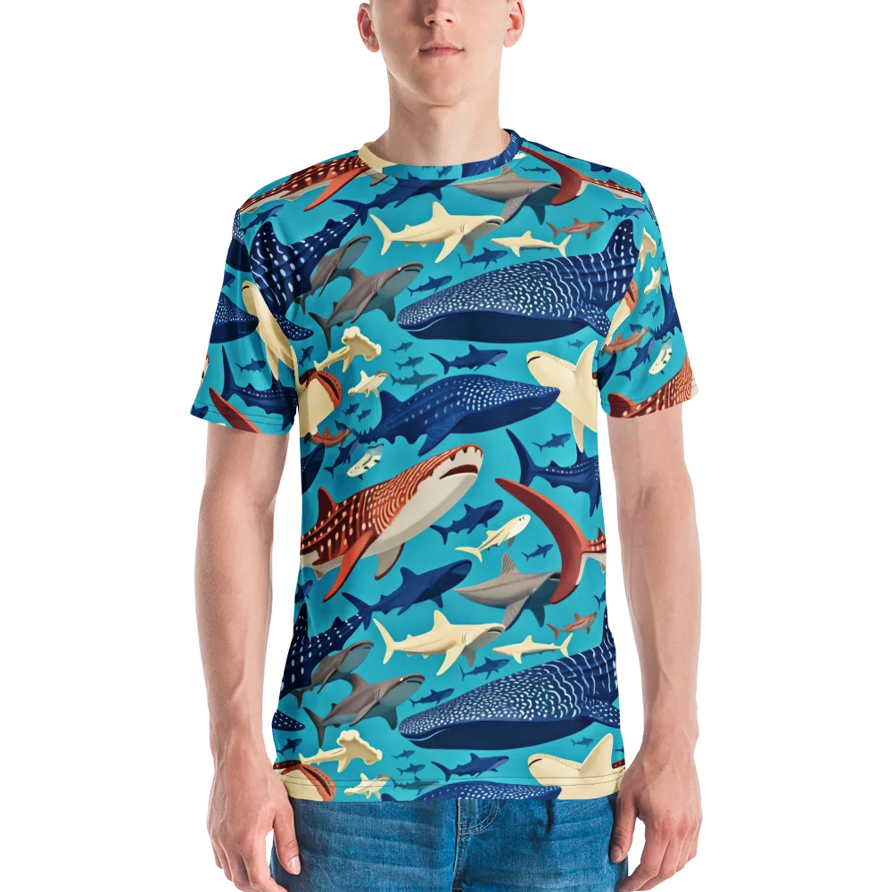 Azure Leviathan on Men's Crew Neck T-Shirt — Front