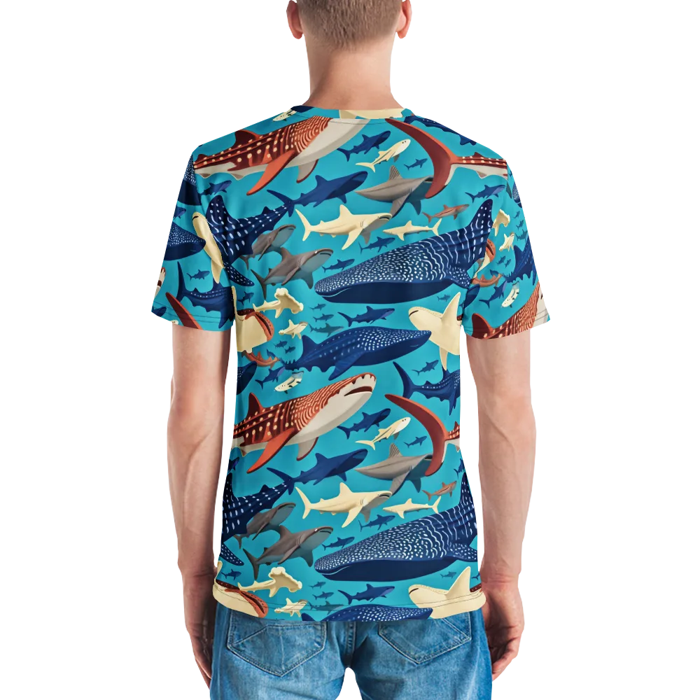 Azure Leviathan on Men's Crew Neck T-Shirt — Back