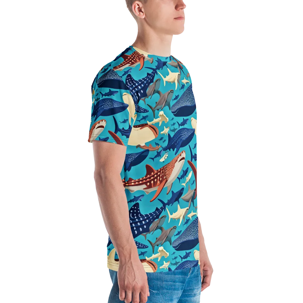 Azure Leviathan on Men's Crew Neck T-Shirt — Right