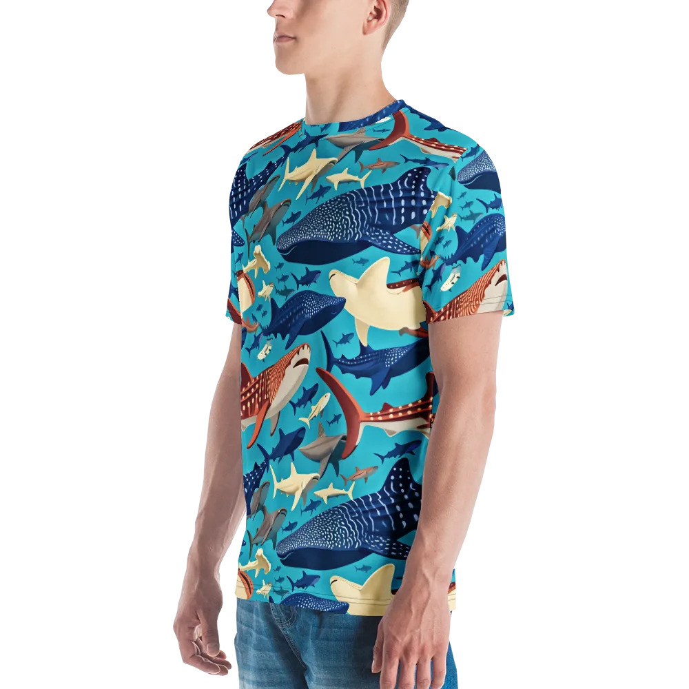 Azure Leviathan on Men's Crew Neck T-Shirt — Left