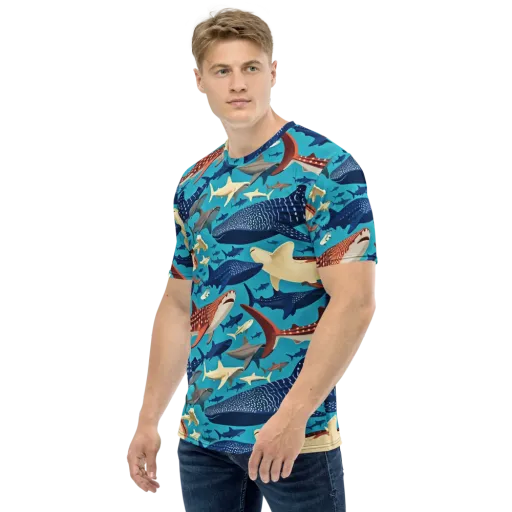 Azure Leviathan on a Men's Crew Neck T-Shirt