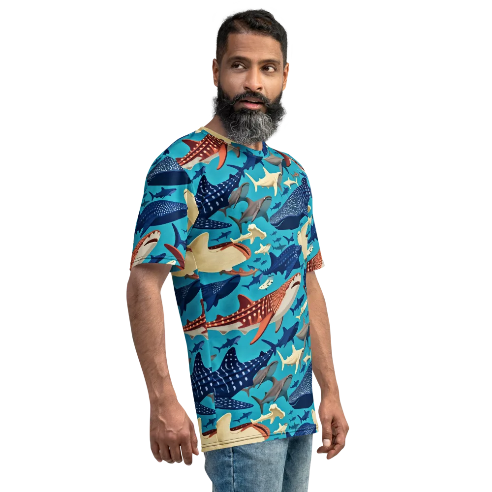 Azure Leviathan on Men's Crew Neck T-Shirt — Right