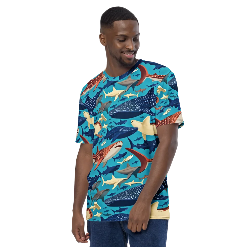 Azure Leviathan on Men's Crew Neck T-Shirt — Left