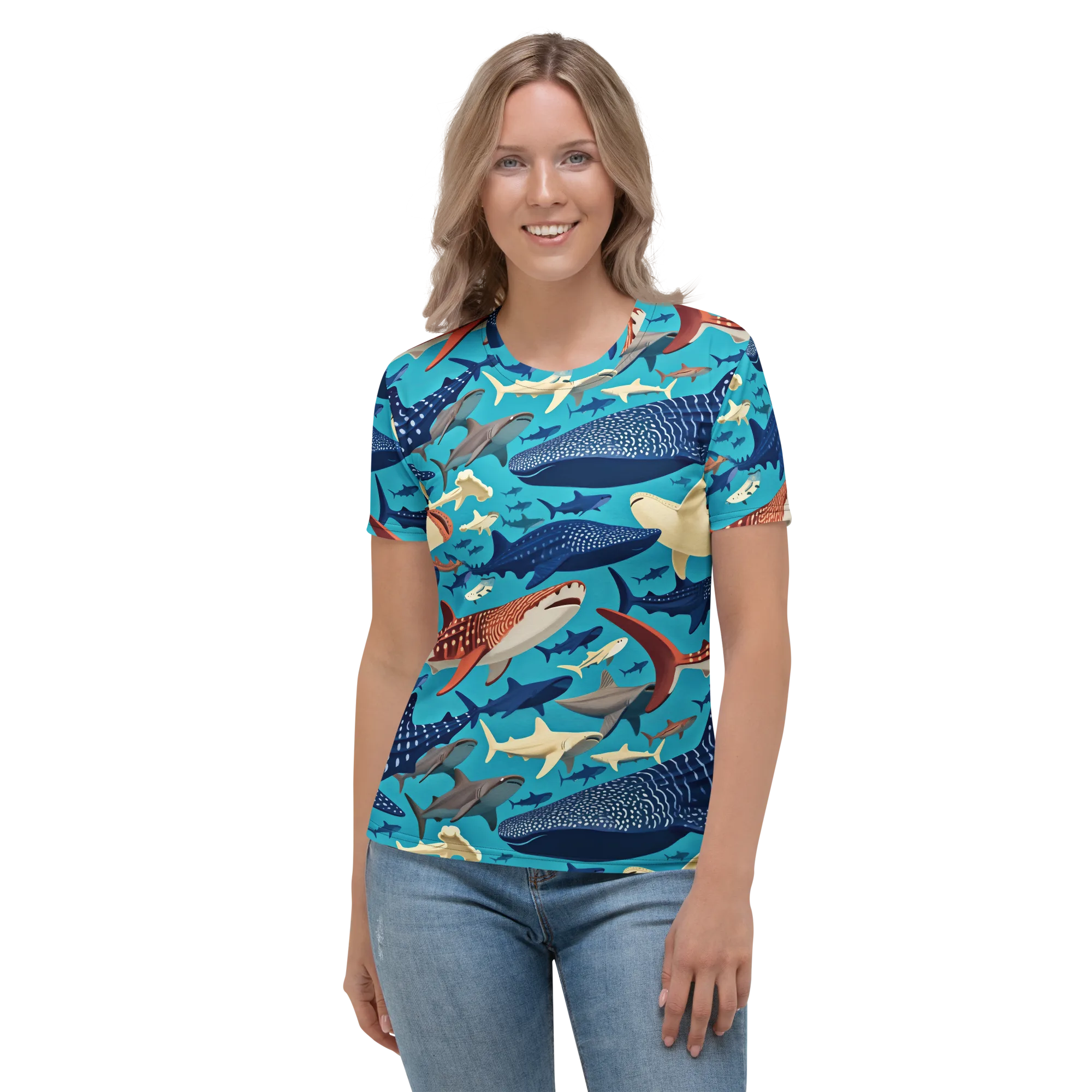 Azure Leviathan on Women's Crew Neck T-Shirt — Front