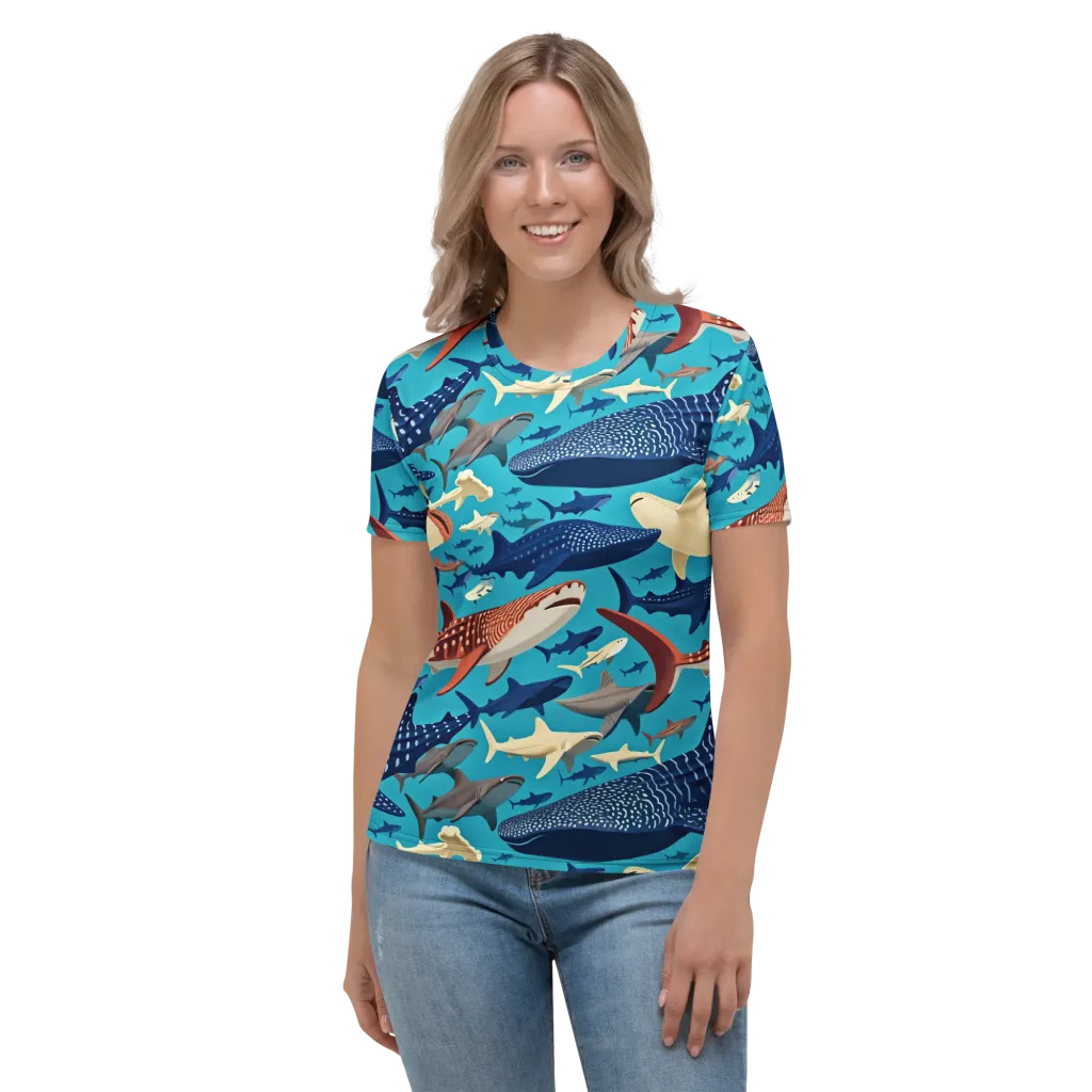 Azure Leviathan on Women's Crew Neck T-Shirt — Front