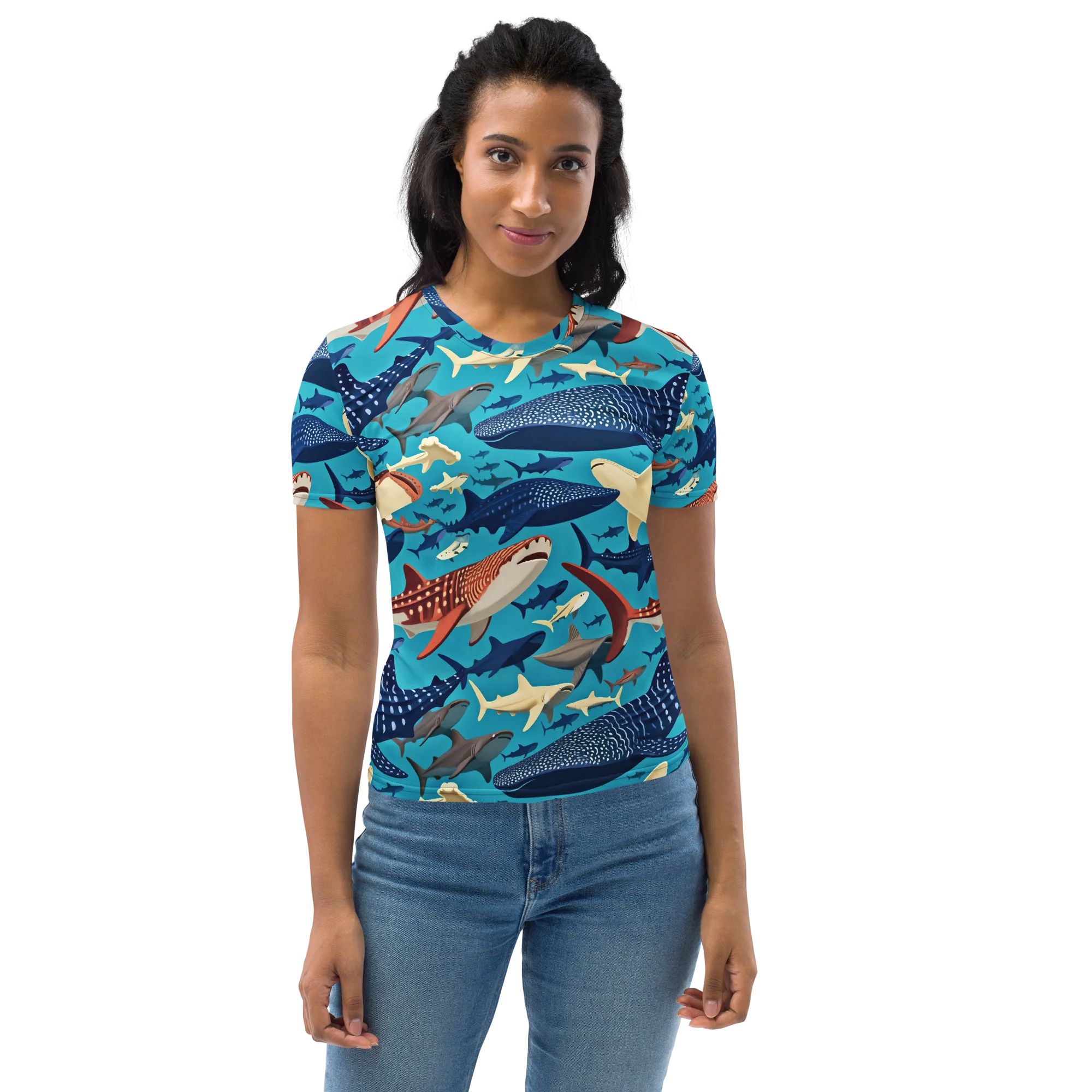 Azure Leviathan on Women's Crew Neck T-Shirt — Front