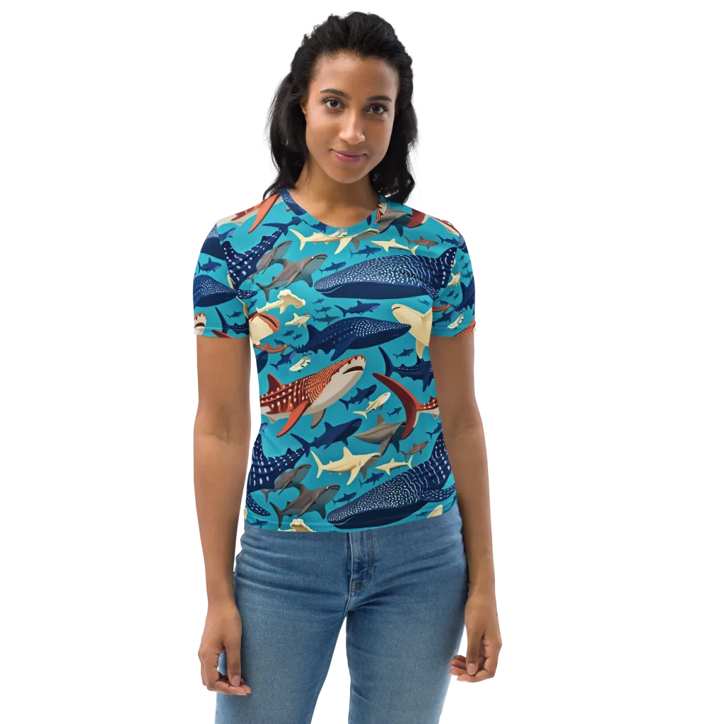 Azure Leviathan on Women's Crew Neck T-Shirt — Front
