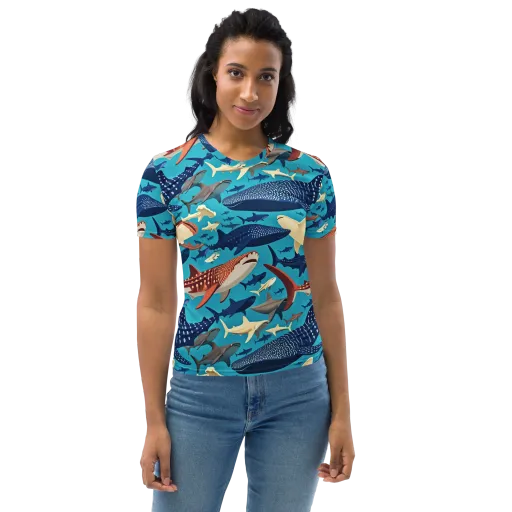 Azure Leviathan on a Women's Crew Neck T-Shirt
