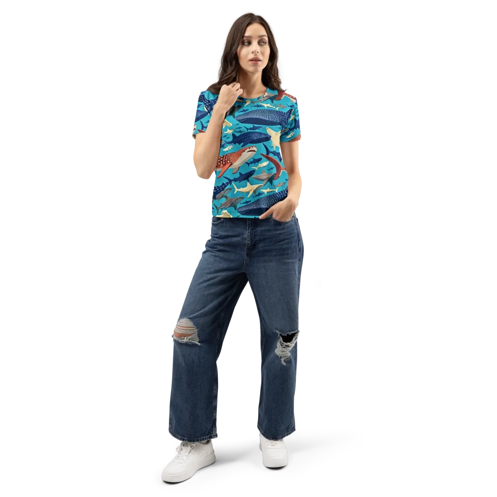 Azure Leviathan on Women's Crew Neck T-Shirt — Front