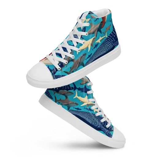 Azure Leviathan on a Women's High Top Canvas Shoes
