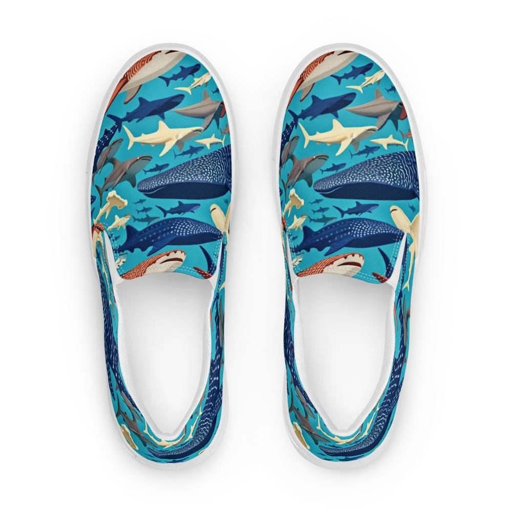 Azure Leviathan on Men's Slip-On Canvas Shoes — Front