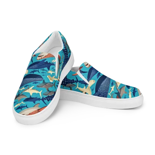 Azure Leviathan on a Men's Slip-On Canvas Shoes