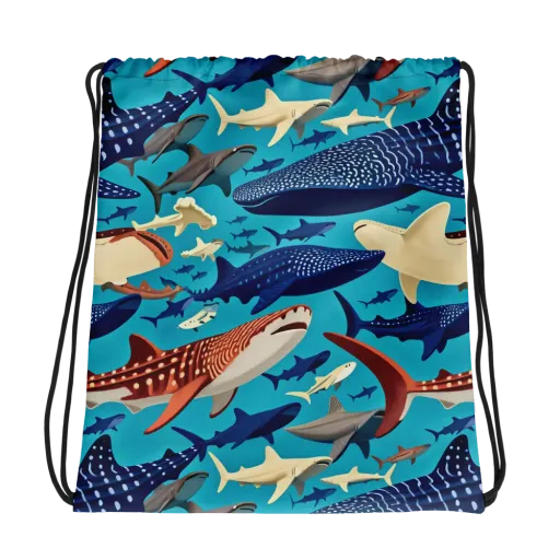 Azure Leviathan on a Drawstring Bag