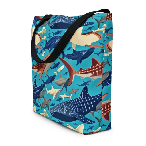 Azure Leviathan on a Large Tote Bag W/ Pocket