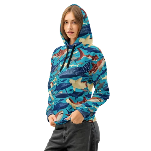 Azure Leviathan on a Cotton Hoodie