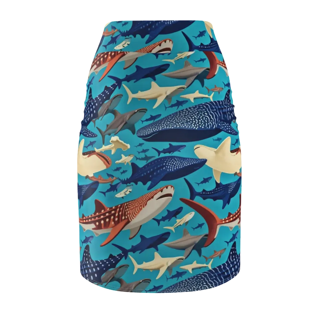 Azure Leviathan on Pencil Skirt — Back