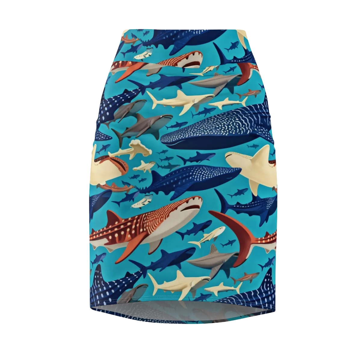 Azure Leviathan on Pencil Skirt — Front