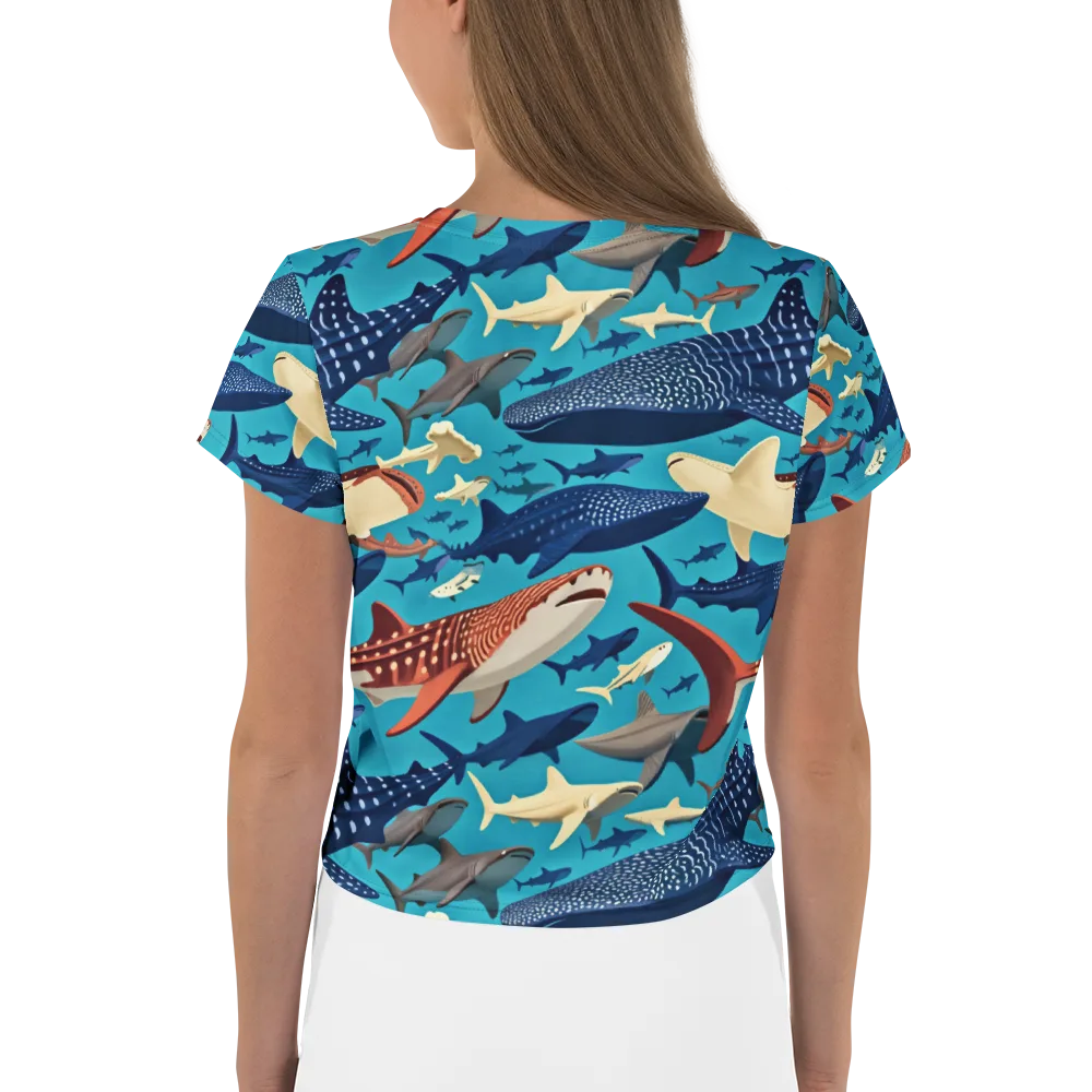 Azure Leviathan on Crop Tee — Back
