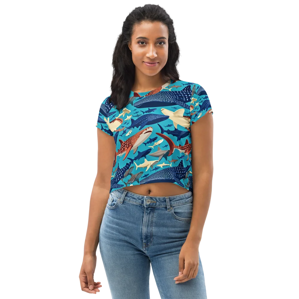 Azure Leviathan on Crop Tee — Front