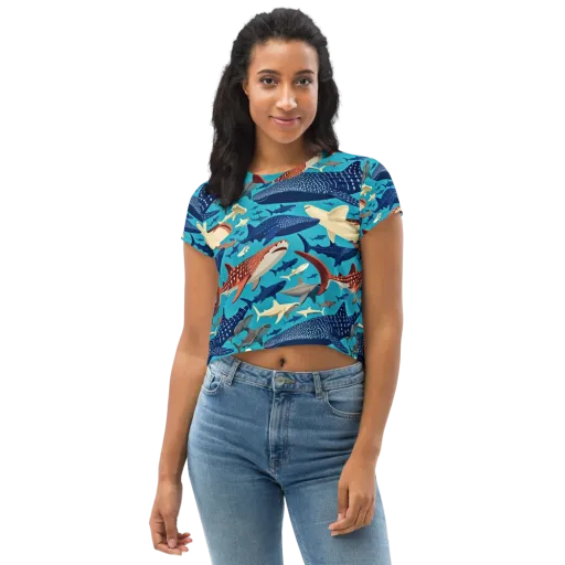 Azure Leviathan on a Crop Tee
