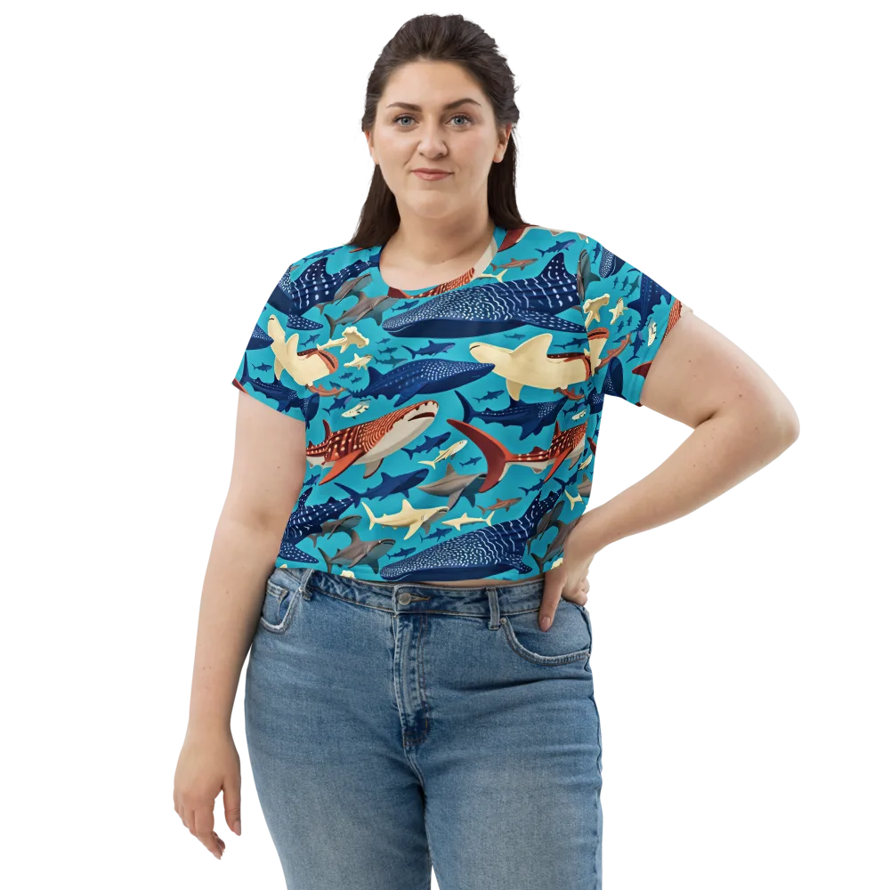 Azure Leviathan on Crop Tee — Front