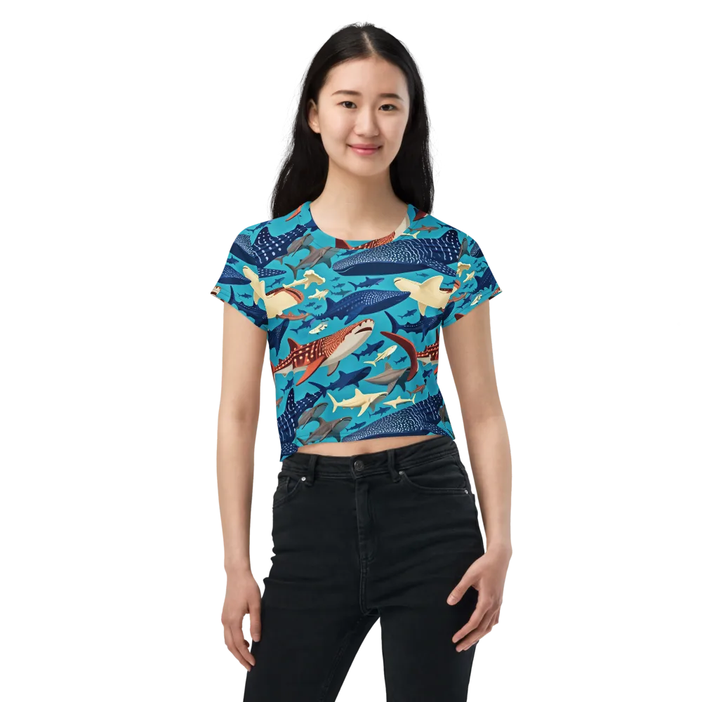 Azure Leviathan on Crop Tee — Front