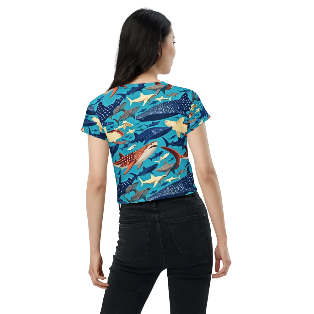 Azure Leviathan on Crop Tee — Back