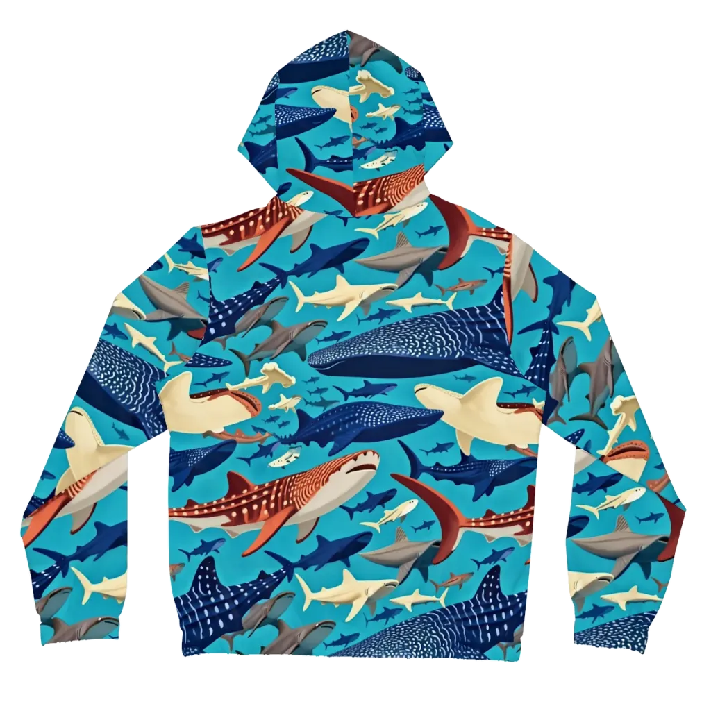 Azure Leviathan on Women's Full-Zip Hoodie — Back