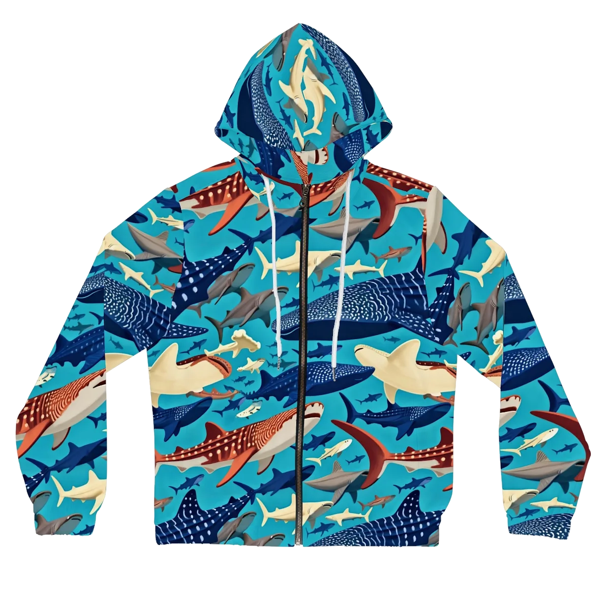 Azure Leviathan on Women's Full-Zip Hoodie — Front
