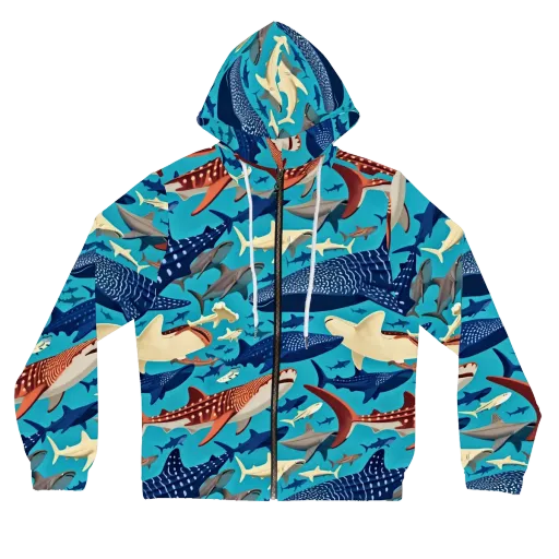 Azure Leviathan on a Women's Full-Zip Hoodie
