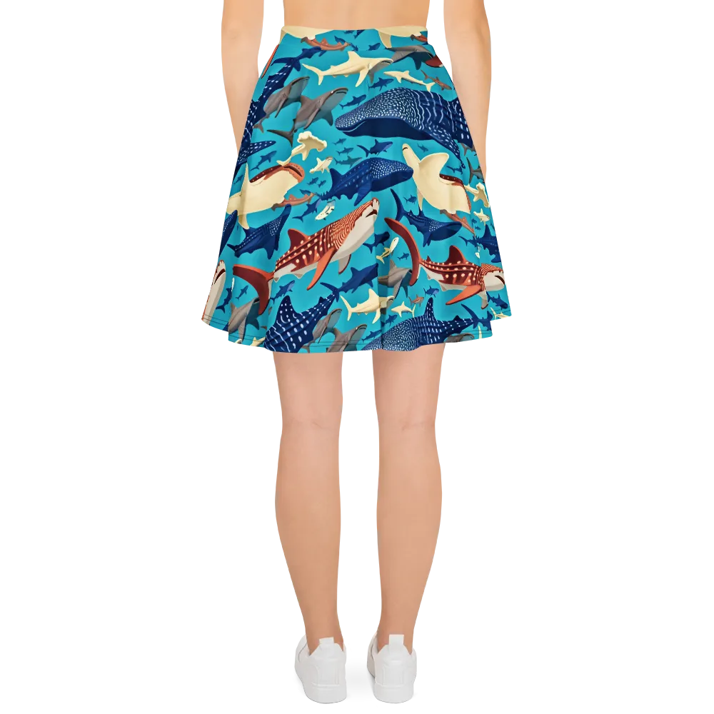 Azure Leviathan on Skater Skirt — Back
