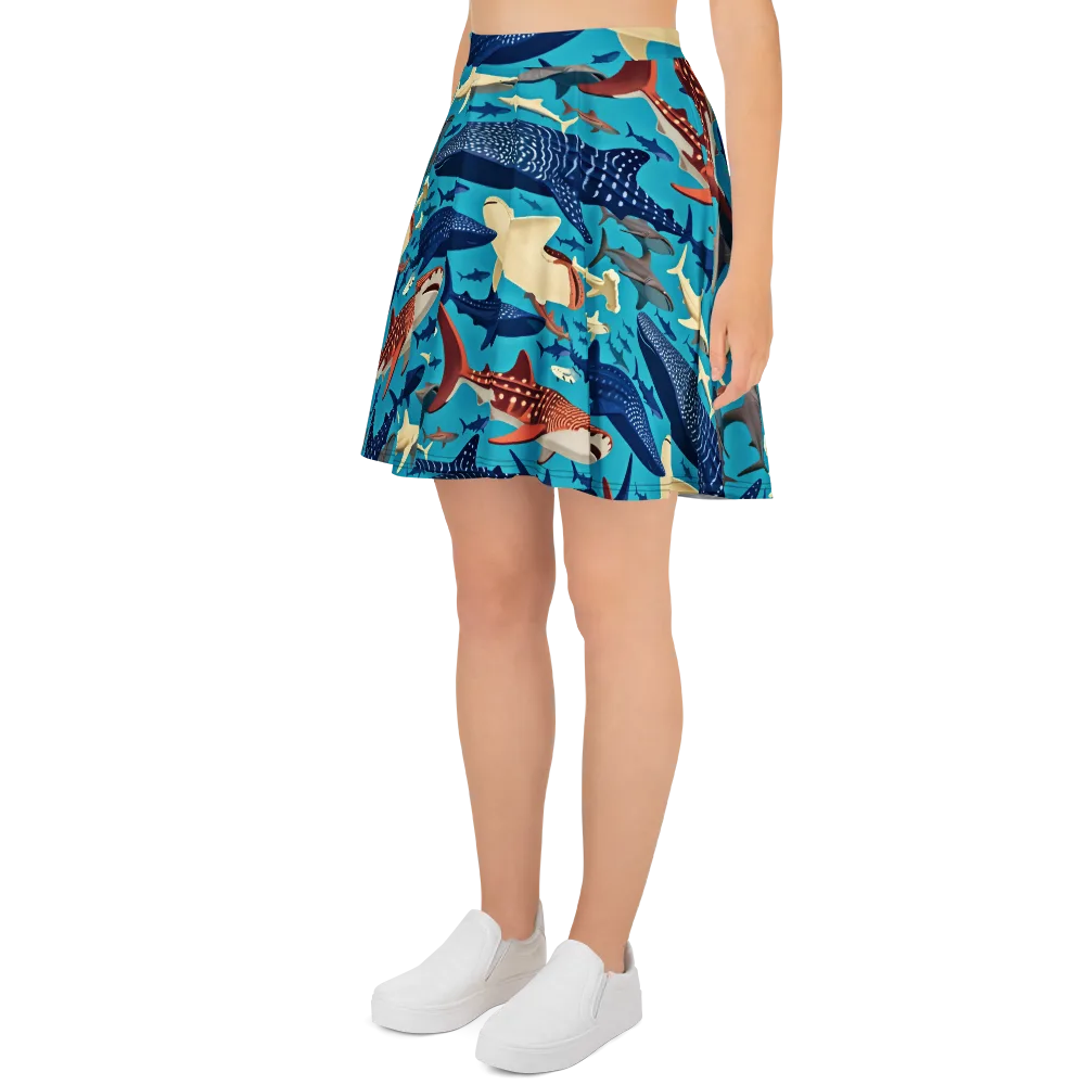 Azure Leviathan on Skater Skirt — Left