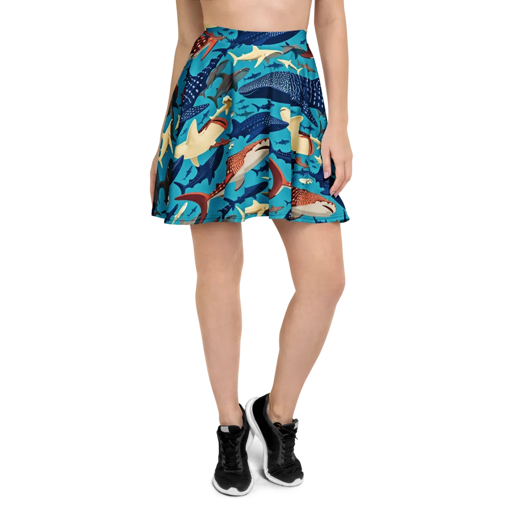 Azure Leviathan on Skater Skirt — Front