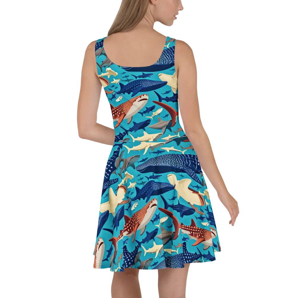 Azure Leviathan on Skater Dress — Back