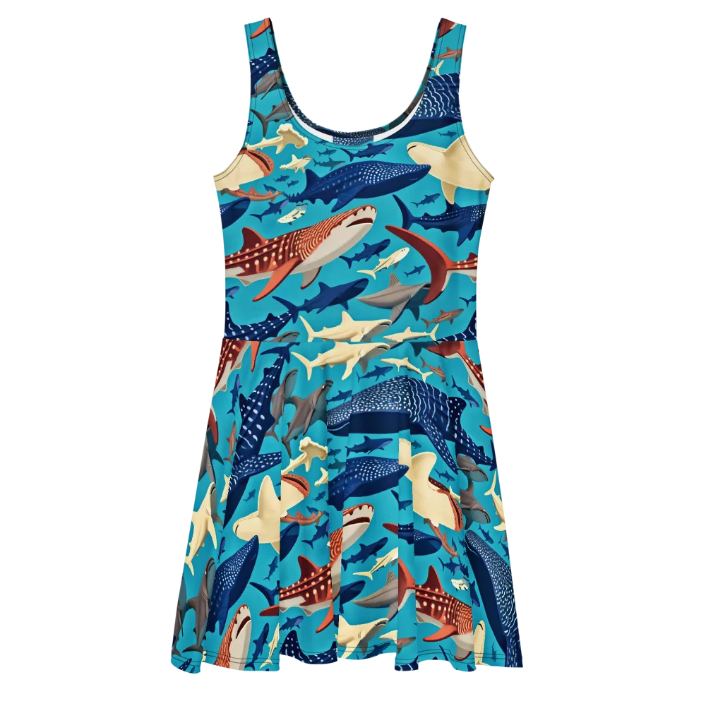 Azure Leviathan on Skater Dress — Front