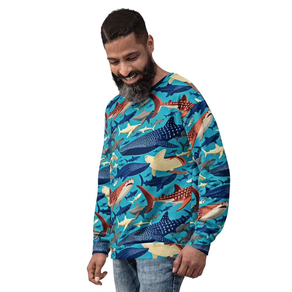 Azure Leviathan on Sweatshirt — Left Front