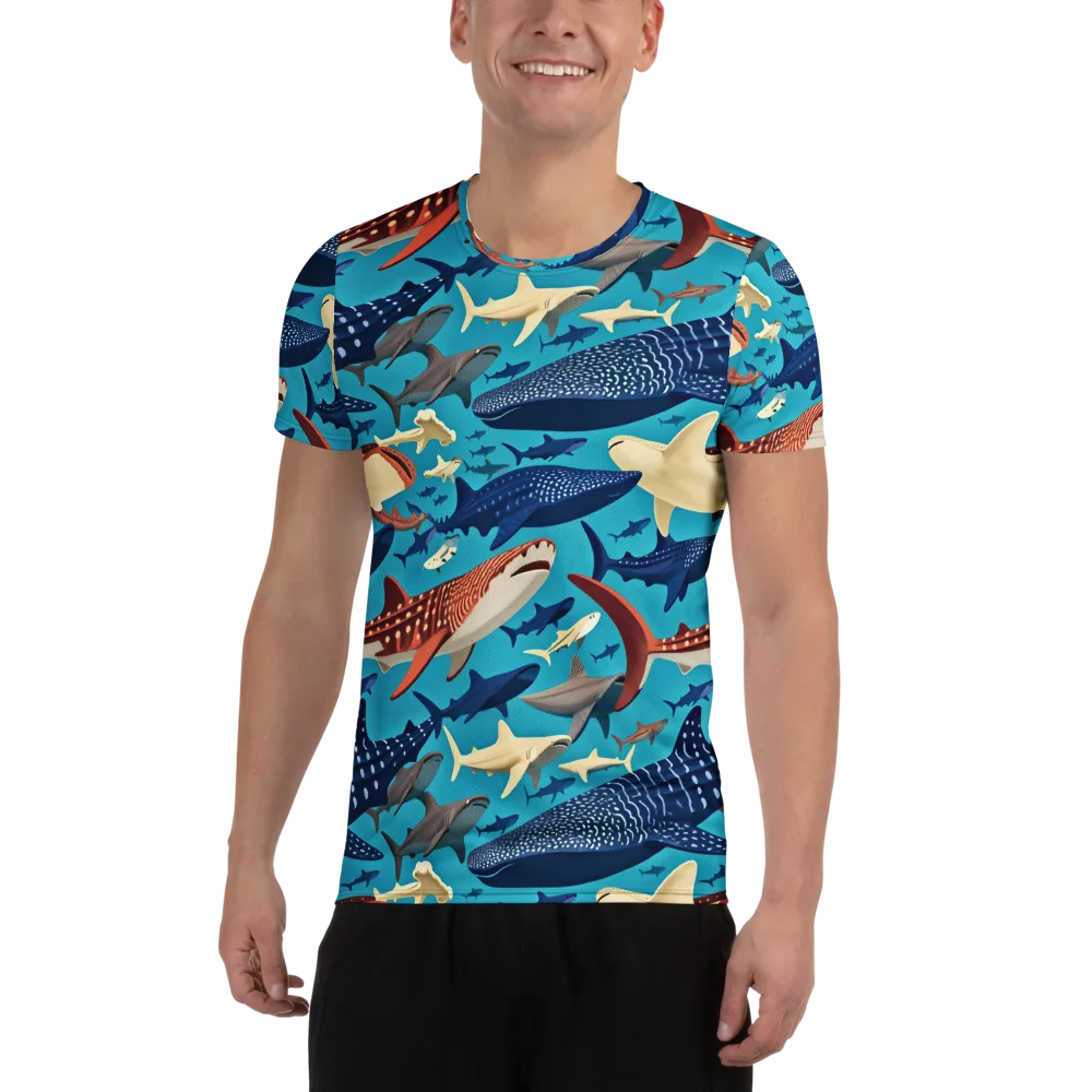 Azure Leviathan on Men's Athletic T-Shirt — Front