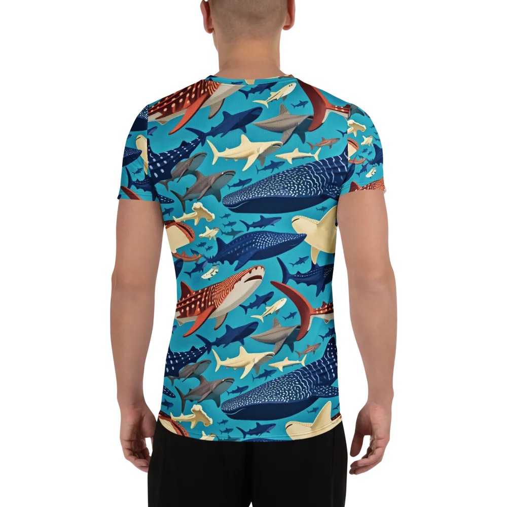 Azure Leviathan on Men's Athletic T-Shirt — Back