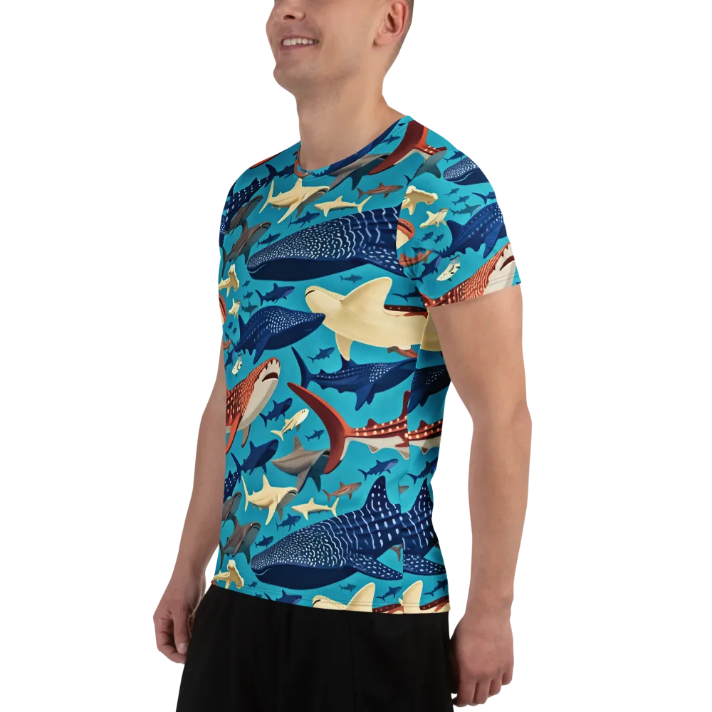 Azure Leviathan on Men's Athletic T-Shirt — Left