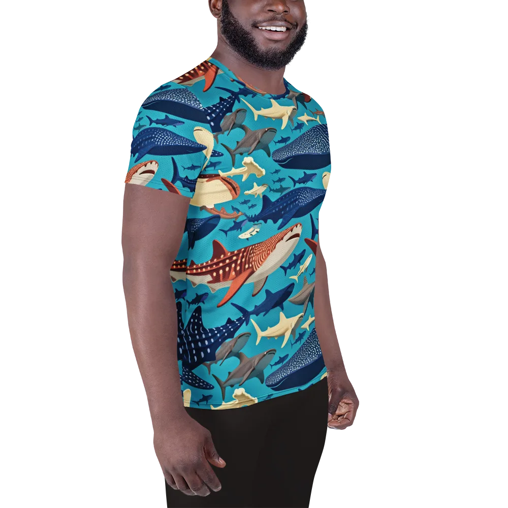 Azure Leviathan on Men's Athletic T-Shirt — Right