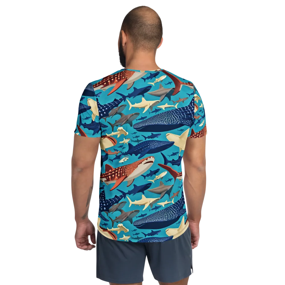 Azure Leviathan on Men's Athletic T-Shirt — Back