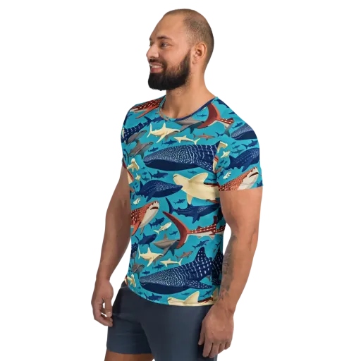 Azure Leviathan on a Men's Athletic T-Shirt