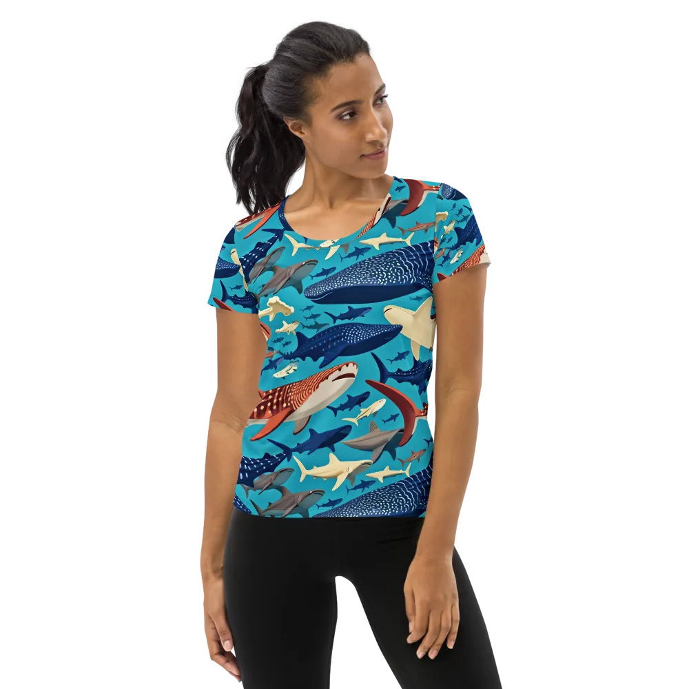 Azure Leviathan on Women's Athletic T-Shirt — Front